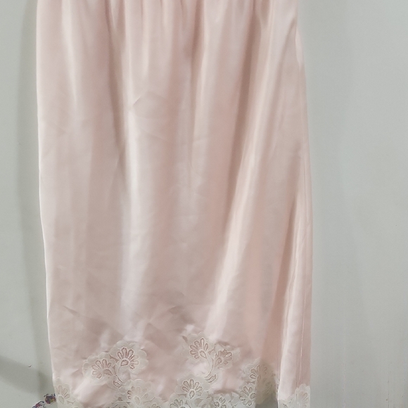 Vtg Christian Dior Pink Satin Lace Slip 24